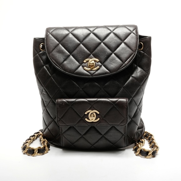 CHANEL Handbags - CHANEL No. 3 1994-1996 Lambskin Duma Matelasse Backpack/Daypack in Black
